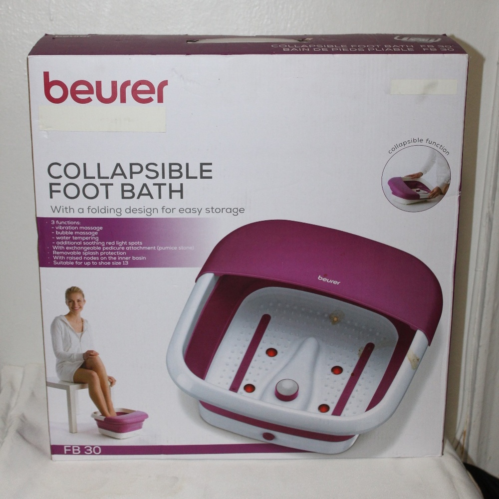 beurer collapsible Foot Bath with a folding design for easy storage.